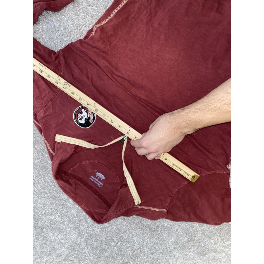 Champion Florida State Seminoles 1/4 Zip Sweater Mens L Red Football Gym Cotton - Picture 5 of 8